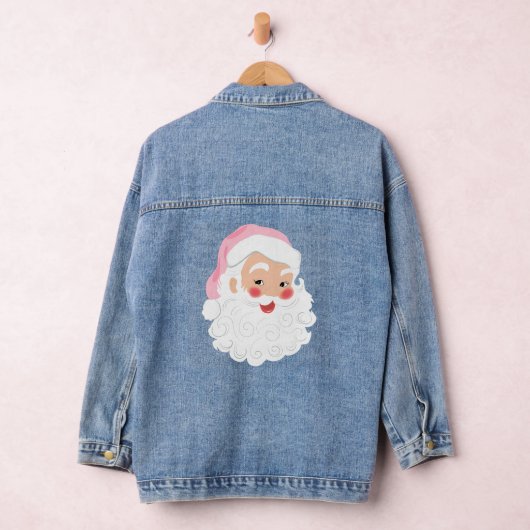 Kerstman met roze Pet met kerstmis Denim Jacket (Hangar)