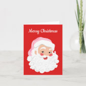 Kerstman met roze Pet met kerstmis Feestdagen Kaart (Voorkant)