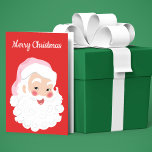 Kerstman met roze Pet met kerstmis Feestdagen Kaart<br><div class="desc">Spreid de stijl van de vrolijkheid van de feestdag uit met dit aanpasbare wenskaart met een retro stijlSinterklaas grafisch die in een roze Kerstman wordt gekleed die tegen een feestelijke rode achtergrond wordt geplaatst. Het bericht op de voorzijde en de binnenkant van deze kaart kan in uw eigen douanetekst worden...</div>