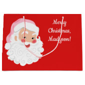 Kerstman met roze Pet met kerstmis Groot Cadeauzakje (Voorkant)