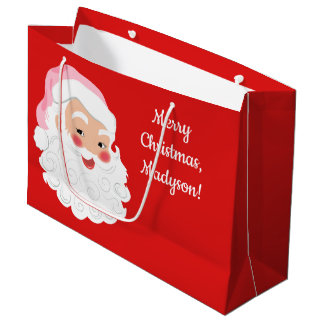 Kerstman met roze Pet met kerstmis Groot Cadeauzakje