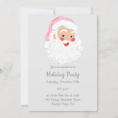 Kerstman met roze Pet met kerstmis Kaart (Voorkant)