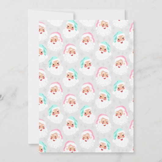 Kerstman met roze Pet met kerstmis Kaart (Achterkant)