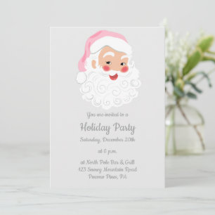 Kerstman met roze Pet met kerstmis Kaart