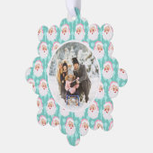 Kerstman met roze Pet met kerstmis Ornament Kaart (Links)