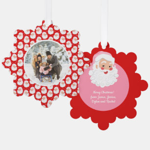 Kerstman met roze Pet met kerstmis Ornament Kaart