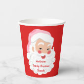 Kerstman met roze Pet met kerstmis Papieren Bekers (Voorkant)