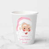 Kerstman met roze Pet met kerstmis Papieren Bekers (Achterkant)