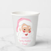 Kerstman met roze Pet met kerstmis Papieren Bekers (Voorkant)