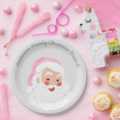 Kerstman met roze Pet met kerstmis Papieren Bordje (Feest)