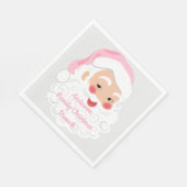 Kerstman met roze Pet met kerstmis Servet (Hoek)