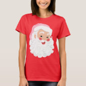 Kerstman met roze Pet met kerstmis T-shirt (Voorkant)