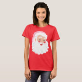 Kerstman met roze Pet met kerstmis T-shirt (Voorkant volledig)
