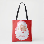 Kerstman met roze Pet met kerstmis Tote Bag (Voorkant)
