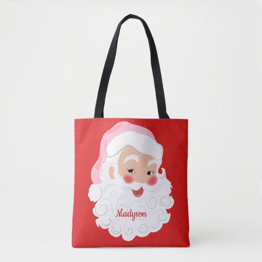 Kerstman met roze Pet met kerstmis Tote Bag (Voorkant)