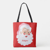 Kerstman met roze Pet met kerstmis Tote Bag (Achterkant)