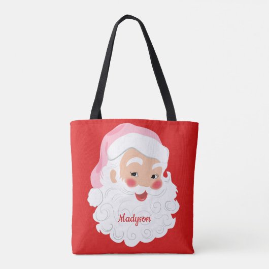 Kerstman met roze Pet met kerstmis Tote Bag (Achterkant)