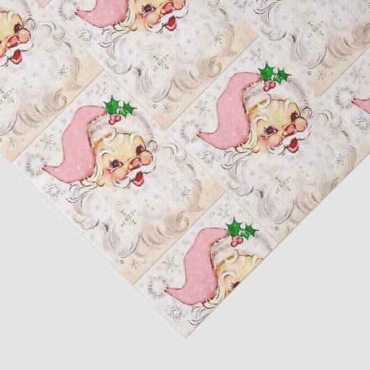  kerstman met roze retro tissuepapier (Detail)