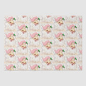  kerstman met roze retro tissuepapier (Voorkant)