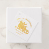 Kerstman met Rudolph in Sleigh Christmas familiena Bedankjes Labels (Met doos)