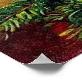  kerstman met rugzak vol speelgoed poster (Hoek)