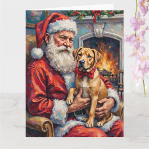 Kerstman met Shar Pei Kerst Kunst Kaart