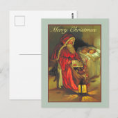 kerstman met slapende kinderen briefkaart (Voorkant / Achterkant)