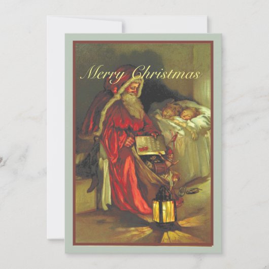 kerstman met slapende kinderen kaart (Voorkant)