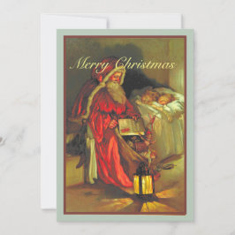 kerstman met slapende kinderen kaart