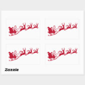 Kerstman met slee en rendier, Kerstmisontwerp Rechthoekige Sticker (Vel)