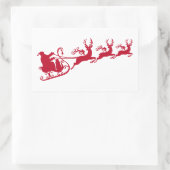 Kerstman met slee en rendier, Kerstmisontwerp Rechthoekige Sticker (Tas)
