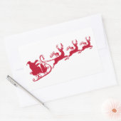 Kerstman met slee en rendier, Kerstmisontwerp Rechthoekige Sticker (Envelop)
