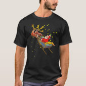  kerstman met slee rendierkerst t-shirt (Voorkant)