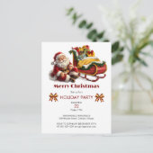 Kerstman met slee vol kerstcadeaus briefkaart (Staand voorkant)