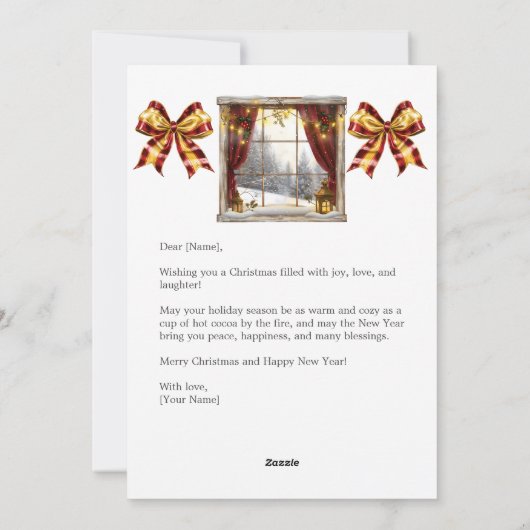 Kerstman met slee vol kerstcadeaus feestdagenkaart (Achterkant)