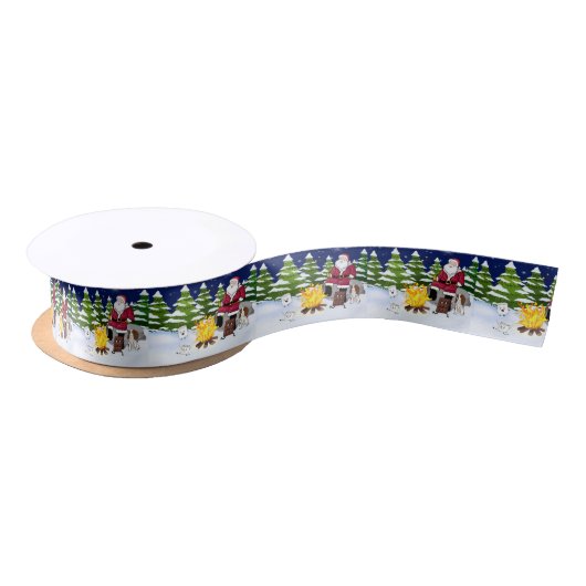 Kerstman Met S'mores En Cavalier King Charles Satijnen Lint (Spoel)