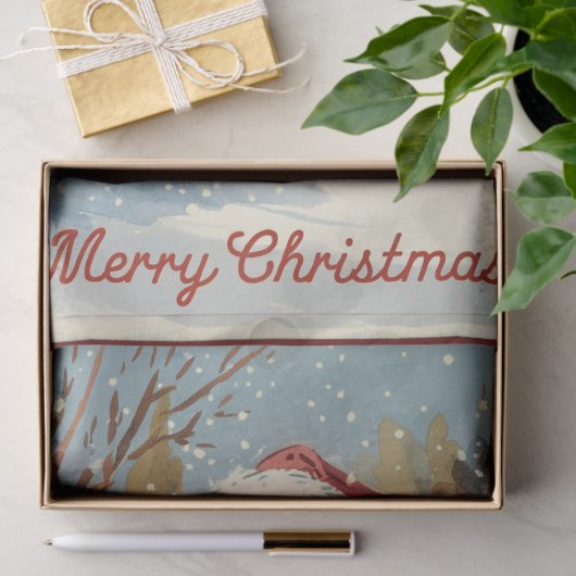 Kerstman met sneeuwman Kerst Tissuepapier (Geschenk)