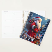 Kerstman met sneeuwvlok kersttafereel planner (Display)