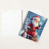 Kerstman met sneeuwvlok kersttafereel planner (Display)
