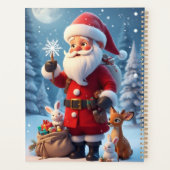 Kerstman met sneeuwvlok kersttafereel planner (Achterkant)