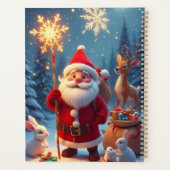 Kerstman met sneeuwvlok kersttafereel planner (Achterkant)