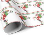 kerstman met snoepjes cadeaupapier (Rol Hoek)