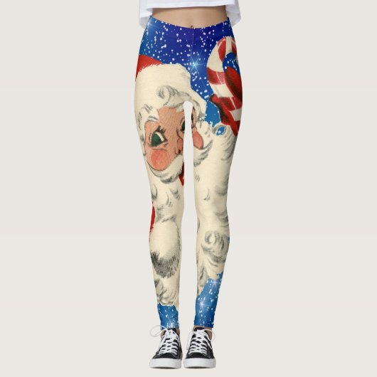 kerstman met snoepriet leggings (Voorkant)