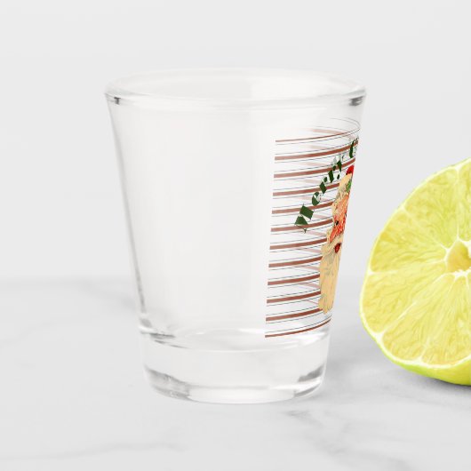  kerstman met snoeprietstrips shot glas (Links)