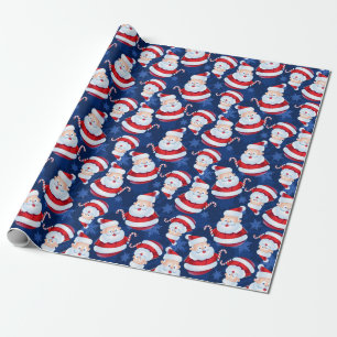 Kerstman met snoepstok cadeaupapier