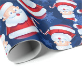 Kerstman met snoepstok cadeaupapier (Rol Hoek)