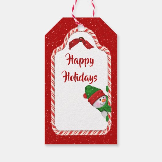 Kerstman met Snowflakes Cadeaulabel (Achterkant)