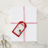 Kerstman met Snowflakes Cadeaulabel (Met Touw)