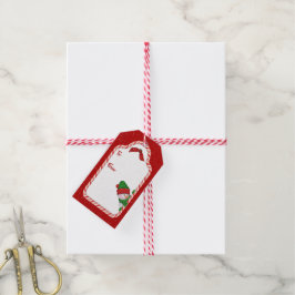 Kerstman met Snowflakes Cadeaulabel