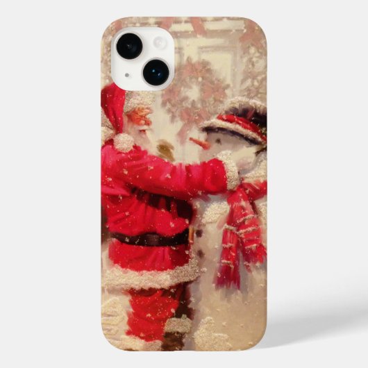  kerstman met Snowman Case-Mate iPhone Case (Achterkant)